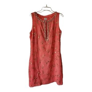 Coral sequin dress‎ by Pearl Giorgina Chapman